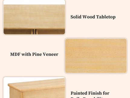 Fluted Console Table With Semi Circular Drawers - Natural