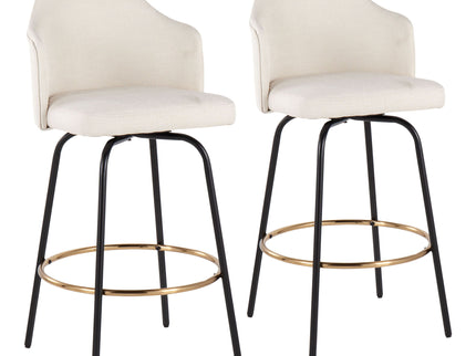 Ahoy - Contemporary Fixed Height Counter Stool Round Footrest (Set of 2)