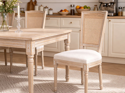 Upholstered Dining Chairs With T - Shaped Back (Set of 2) - Beige