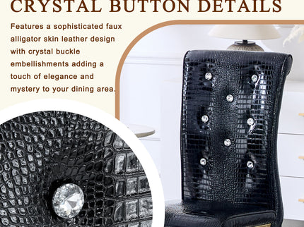 Elegant Design Alligator Skin Upholstered Dining Chairs
