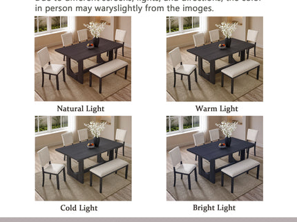 Dining Table Set, Rectangular Kitchen Table With Upholstered Chairs