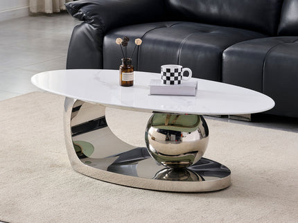Oval Coffee Table With Geometric Precision