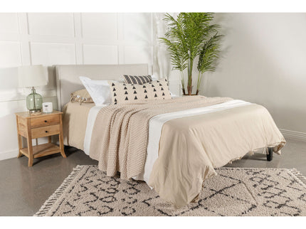 Queen / Full Size Upholstered Headboard With Flange Details - Sand