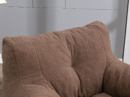 Soft Teddy Fabric Tufted Foam Bean Bag Chair With Teddy Fabric