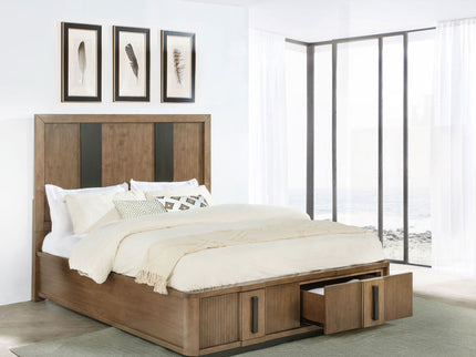 Moraga - 2 Drawer Queen Storage Bed - Ash Brown