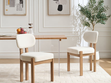 Dining Chairs With Ergonomic Backrest And Adjustable Feet (Set of 2)