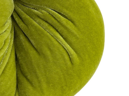 Velvet Weighted Pumpkin With Resin Stem Apple, Pumpkin Ornament Decor For Holiday Harvest Festival Fall Festival & Thanksgiving (Set of 2) - Green
