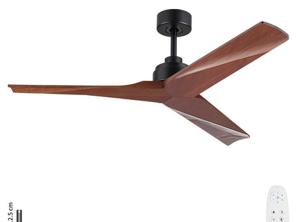 Ceiling Fan Without Light, DC Motor, No Light, Quiet Reversible Ceiling Fan For Living Room - Black