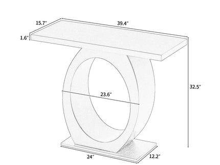 Console Table With Oval Base And Reinforced Bottom Plate