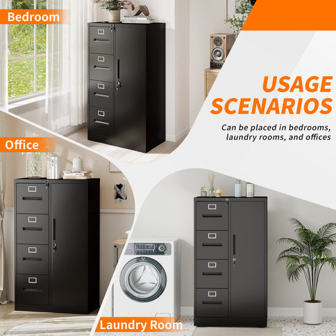 Storage Vertical Filing Cabinet With Lock