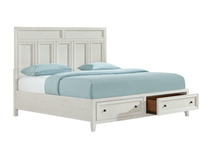 Storage Bed With Panel Headboard And Spacious Footboard Drawers
