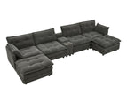 Dark Gray / 3 Pc. Sectional Sofa, 2 Ottomans