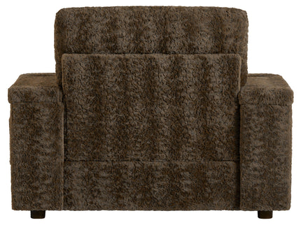 Oversized Chaise Lounge Indoor Rabbit Fur Sofa Bed With Storage Ottoman And Armrests Cup Holders With Deep Seat