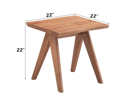 Armchair And Matching Square End Table, 2 Piece Living Room Set - Natural