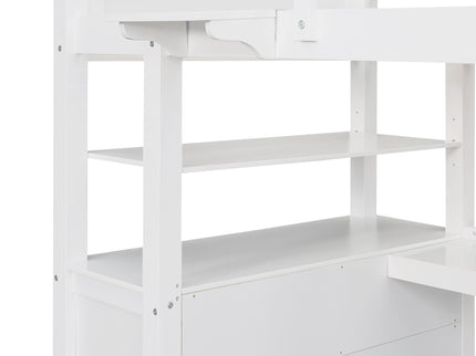 Loft Bed With Drawers With Desk And Shelves