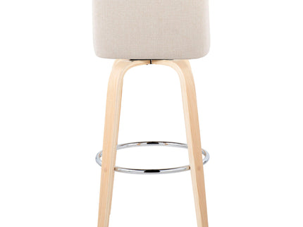 Toriano - Contemporary Fixed Height Barstool & Swivel With Round Footrest (Set of 2)