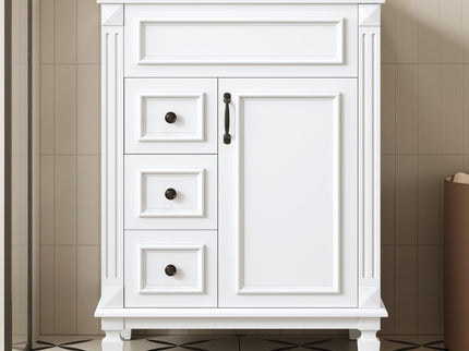 Bathroom Vanity With Sink, Compact Cabinet & 2 Drawers And Adjustable Shelf