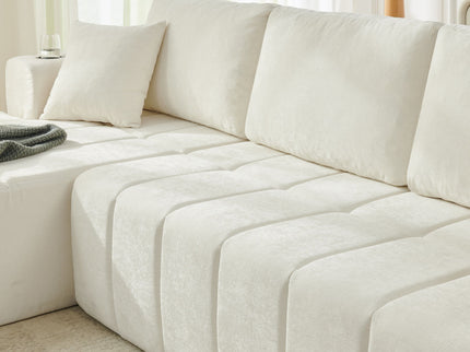 L - Shaped Sectional Sofa With Cup Holders & Side Pockets