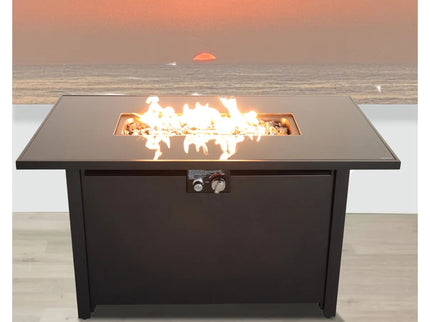 Rectangular Fire Pit With Frame Elegant Design