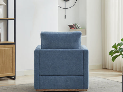 Modern Square Upholstered Swivel Accent Chair With Metal Base
