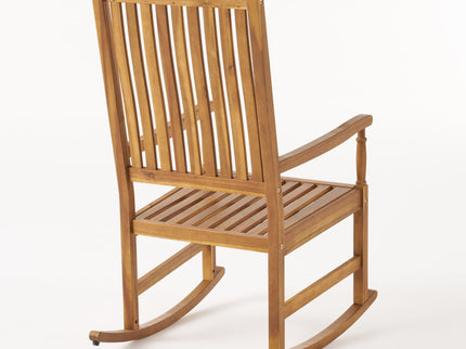 Muse - Outdoor Acacia Rocking Chair With Slat Design - Teak