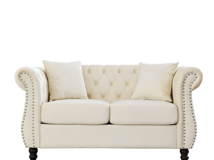 Chesterfield Sofa With Rolled Arms And Nailhead Trim