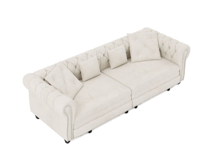 3 In 1 Convertible Sleeper Sofa Bed With Movable Ottoman