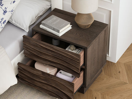 Nightstand With 2 Drawers, No Handles