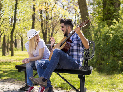 Outdoor Steel Bench With Backrest