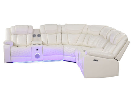 Challenger - Recliner Sectional Sofa, Built In USB, C Ports & Bluetooth