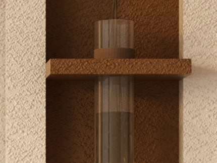 3D LED Sandstone Wall Decor With Simulated Plants, Glass Vase & Remote Control - Light Coffee