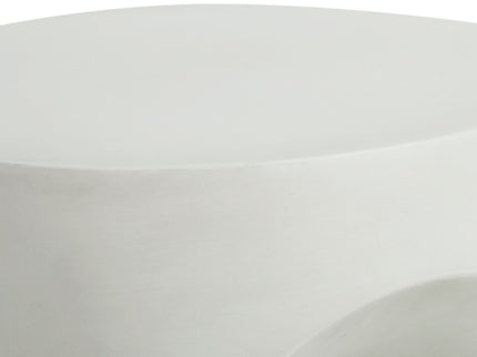 Outdoor Round Top Side Table / End Table, Living Room Accent Table - Antique White