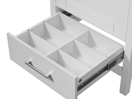 Bathroom Vanity With Ceramic Sink, Soft Close Drawers, Door Organizer, Divider Drawer, Adjustable Foot Pads