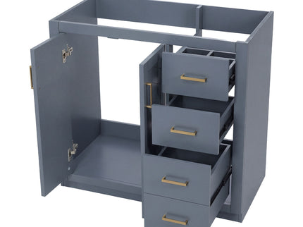 Retro Style Bathroom Vanity, 3 Drawers & Soft Closing Doors