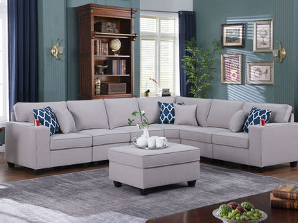 Cooper - Comfort Sectional Sofa With Ottomans And Cupholder