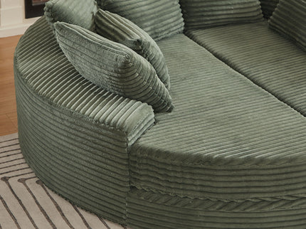 Round Oversized Sofa Bed With 5 Throw Pillows