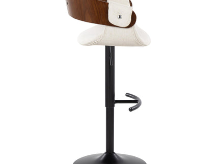 Elisa - Mid Century Modern Adjustable Barstool With Swivel & Rounded T Footrest (Set of 2)