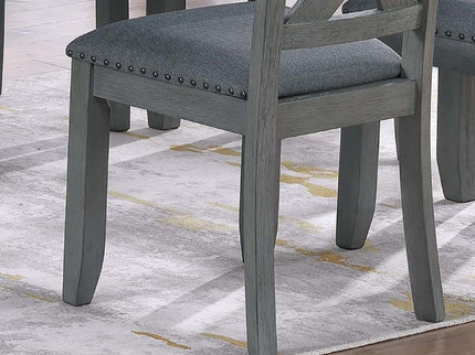 7 Piece Dining Room Furniture, Table And 6 Chairs Set - Gray