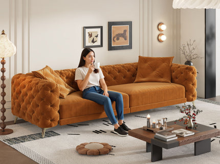 3 In 1 Convertible Sleeper, Deep Seat Pull Out Sofa Bed, Button Tufted