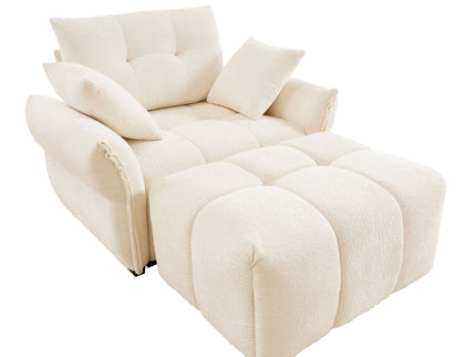Ergonomic Single Seater Sofa With Ottoman, High Resilience Support Cushions