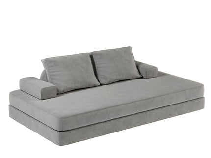 Multifunctional Convertible Sofa Bed With 2 Tumbler Backrests And 2 Pillows, Deep Seat Couch