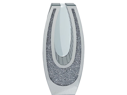 U - Shaped Floor Vase With Shattered Diamond Mirror Surface