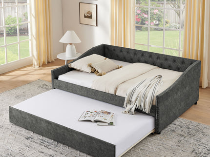 Upholstered Daybed With USB Charging & Pull Out Bed