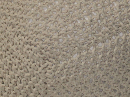 Semi Rounded Pouf, Cable Knitted, Perfect Seating