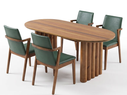 5 Piece Indoor Dining Set With Oval Table And Chairs