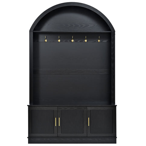 Arched Top Hall Tree With 5 Hooks