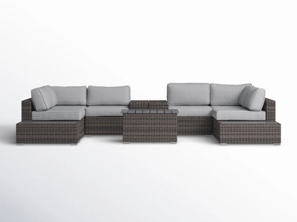 Wicker Sectional Seating Group With Cushions