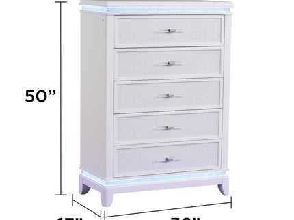 Opium - 5 Drawer Chest - White
