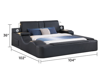Zoya - Smart Multifunctional Bed, Built In Bluetooth Speakers, USB Charging