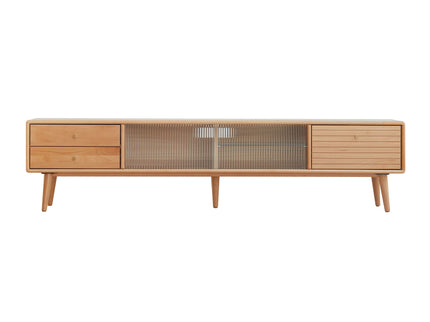 TV Cabinet With Chinese Changhong Glass Doors, Two Drawer Storage Space TV Standing